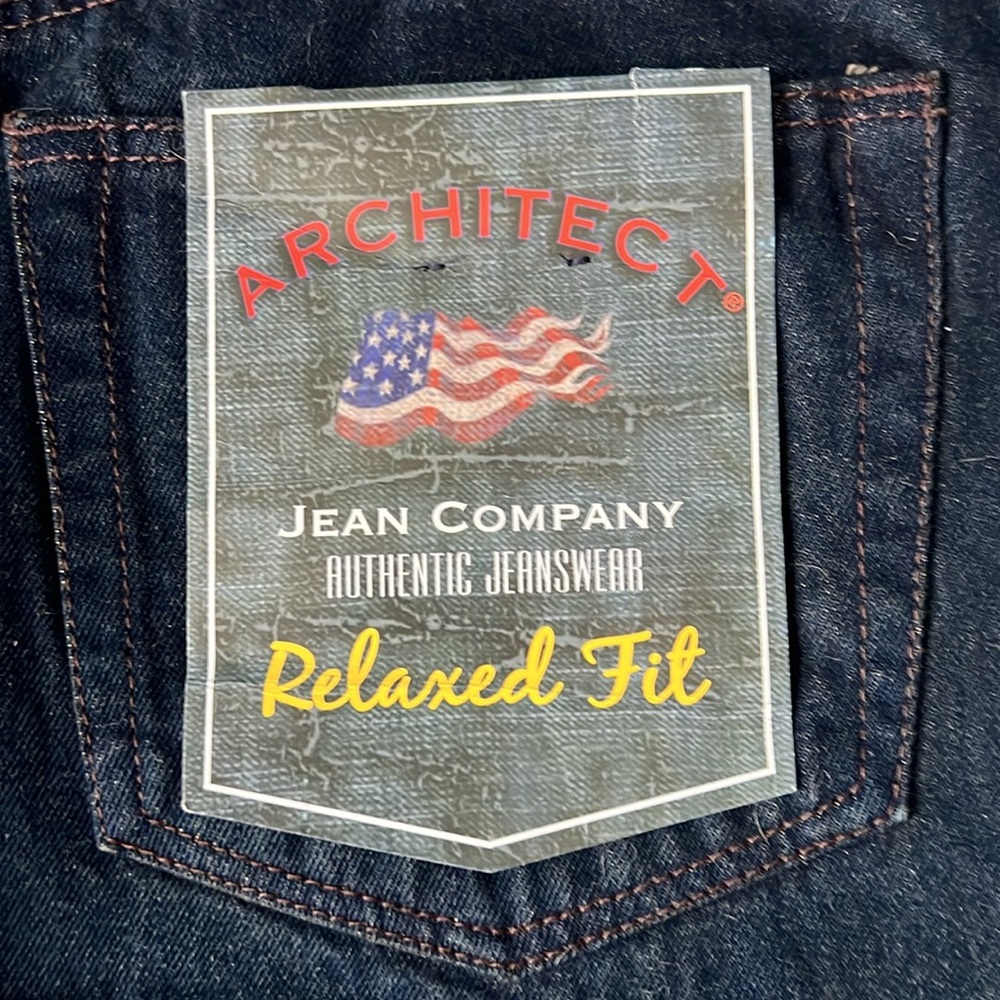 Architect Men's Classic Dark Blue Jeans Relaxed Fit NWT 38x34 - Picture 8 of 13